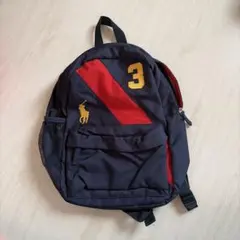 ラルフローレンキッズ　リュックPolo ネイビー レッド ストライプ