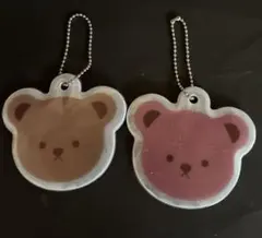 クマの顔型ビニールネームプレートタグ2個セット