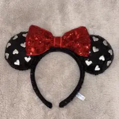 美品　ミッキーミニー　スパンコール　カチューシャ　ディズニー