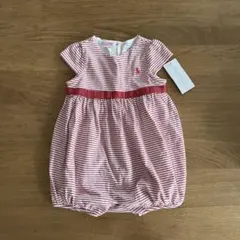 Ralph Lauren 赤と白のストライプロンパース85