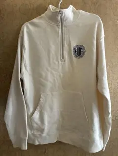 HUF ホワイト ハーフジップ スウェット