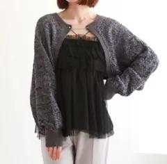 【新品】archives フリルチュールキャミチュニック 黒