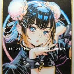 手描きイラスト 094】オリジナル原画色紙美人画コピック「白い悪魔
