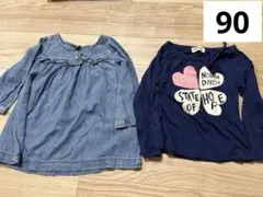 女の子 トップス 2枚セット（babyGAP 90相当 / E-blue 90）
