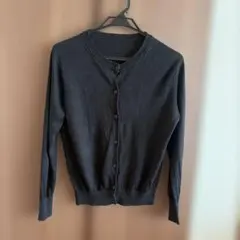 【無印良品】リネンカーディガン（L）クルーネック/長袖/黒/麻100【MUJI】のサムネイル