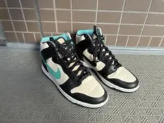 Nike Dunk High ブラック/ベージュ/ターコイズ