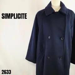 SIMPLICITE シンプリシティエ ネイビー ウール混 コート　2633のサムネイル
