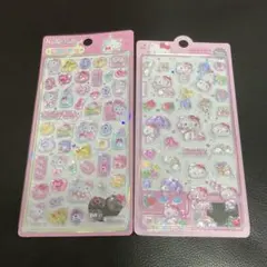ハローキティ　立体シール　うるちゅる　海外　正規品　ピンク　2枚セット　サンリオ