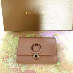 BVLGARI レザー キーケース ロゴリング メンズ レディース ピンクのサムネイル