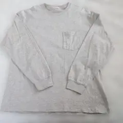 GU　ジーユー　グレー 長袖 Tシャツ ポケット付き メンズ L カットソー