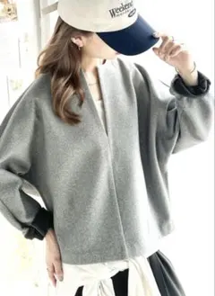 クラシカルエルフ　コクーンシルエット圧縮ニット オーバーサイズ トップス　グレー