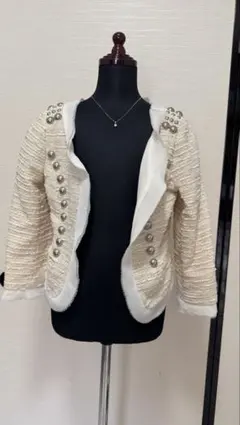 JILLSTUART ジルスチュアート スタッズ付き ツイードジャケット S