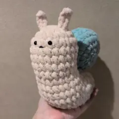 【海外アーティストハンドメイド】　本物毛糸編みぐるみカタツムリ 海外アーティストハンドメイド】 本物毛糸編みぐるみカタツムリ