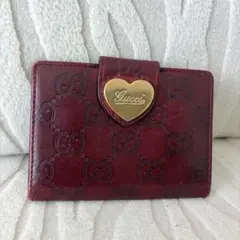 微美品】GUCCI グッチ カードケース ラブリーハート エンボスロゴ