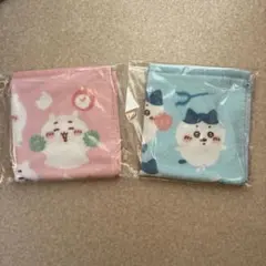 ちいかわ　ハンドタオル　ピンク　水色　タオルハンカチ２枚セット　32✖️32センチ