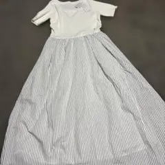 ❤︎新品タグ付mysticマキシワンピース ストライプ柄 ホワイト❤︎