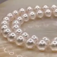 オーロラ花珠　アコヤ真珠　ネックレス（真珠鑑定鑑別書付き）