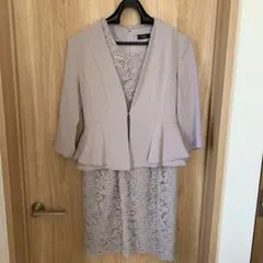 GIRL グレイッシュベージュ　レースワンピース、ボレロ