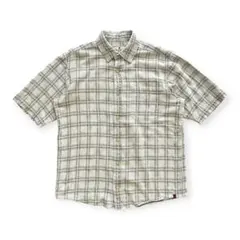 WOOLRICH ウールリッチ 半袖シャツ チェック柄 ベージュ系　Mのサムネイル