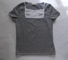 Lente ボーダーカットソー◆サイズL◆ヒロタ　レース