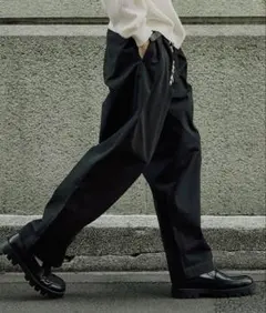 Bleme ヘビーツイル ワイドストレート ダブルインタック グルカチノパンツ