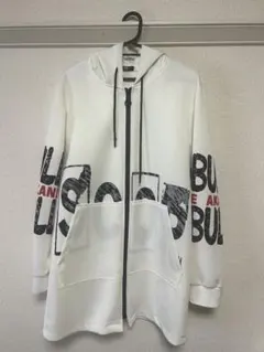 ホワイト フルジップ パーカー