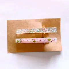 NO.397   ハンドメイド　レジン ヘアピン 2点セット