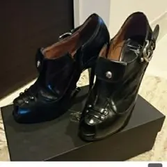 美品ジュゼッペザノッティ37サマーブーティ黒