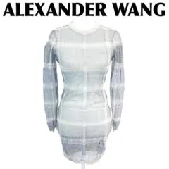 美品 ALEXANDER WANG シースルーワンピース XS ニット地チェックのサムネイル