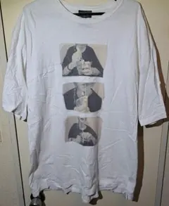 peequod×場末の婆の駒 半袖ビッグシルエットTシャツ ホワイト XL