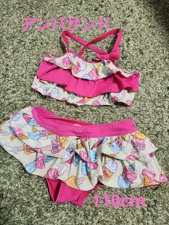 アンパサンド　AMPERSAND　水着　110　セパレート 女の子　緑ピンク