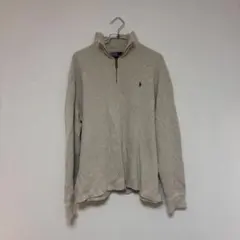 polo ポロ　ベージュ　ハーフジップ　トレーナー