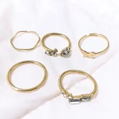 蝶々・花形指輪 10個セット ラインストーン装飾