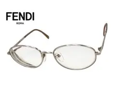 FENDI フェンディ　レディース　オーバルメガネ シルバー　ツイストデザイン