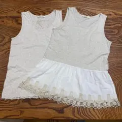 ピュアルセシン　タンクトップ　2枚　レース　刺繍のサムネイル