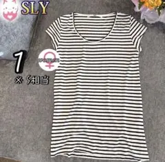 SLY ボーダー半袖カットソー モノトーン ストレッチ 1 S 薄手のサムネイル