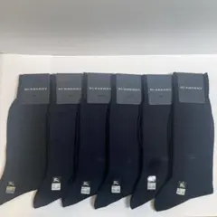 新品✨BURBERRY バーバリー　紺の薄手高級ビジネスソックス 6足セット