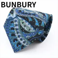BUNBURY ペイズリー×マリン柄 ネクタイ ブルー