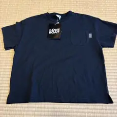 LOVE BOAT ブラック Tシャツ 130 新品 胸ポケット バックプリント