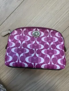 COACH シグネチャー ピンク リストレット ポーチ