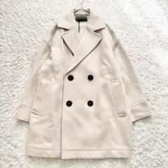 美品✨ アンクレイヴ コクーンPコート メルトンウール アイボリー ダブルボタン