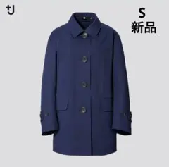 新品　ユニクロ　＋J　ステンカラーショートコート　ネイビー