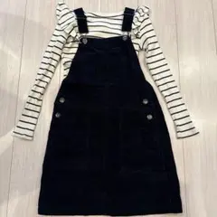 UNIQLO 黒 コーデュロイ ジャンバースカート　140