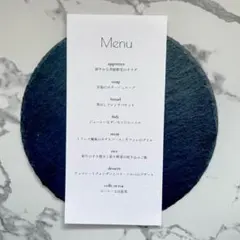 メニュー表　結婚式　結婚披露宴　食事　ドリンク　ゲストテーブル　ペーパーアイテム