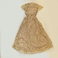 フェアリーグランジ レトロ 総レース ワンピース Aライン アイボリー