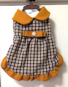 チェック柄フリース犬服Ｌ