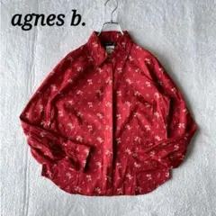美品 agnes b. アニエスベー コットン 長袖 シャツ 小花柄 日本製