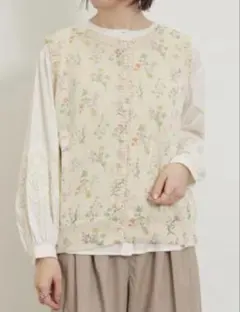 花柄プリント前後2wayニットベスト　キナリ　サマンサモスモス