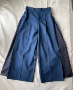 axes femme ワイドパンツ チャイナ風 ネイビー 紺 レース