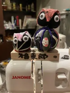 フクロウの布製置物 福来郎　ハンドメイド
